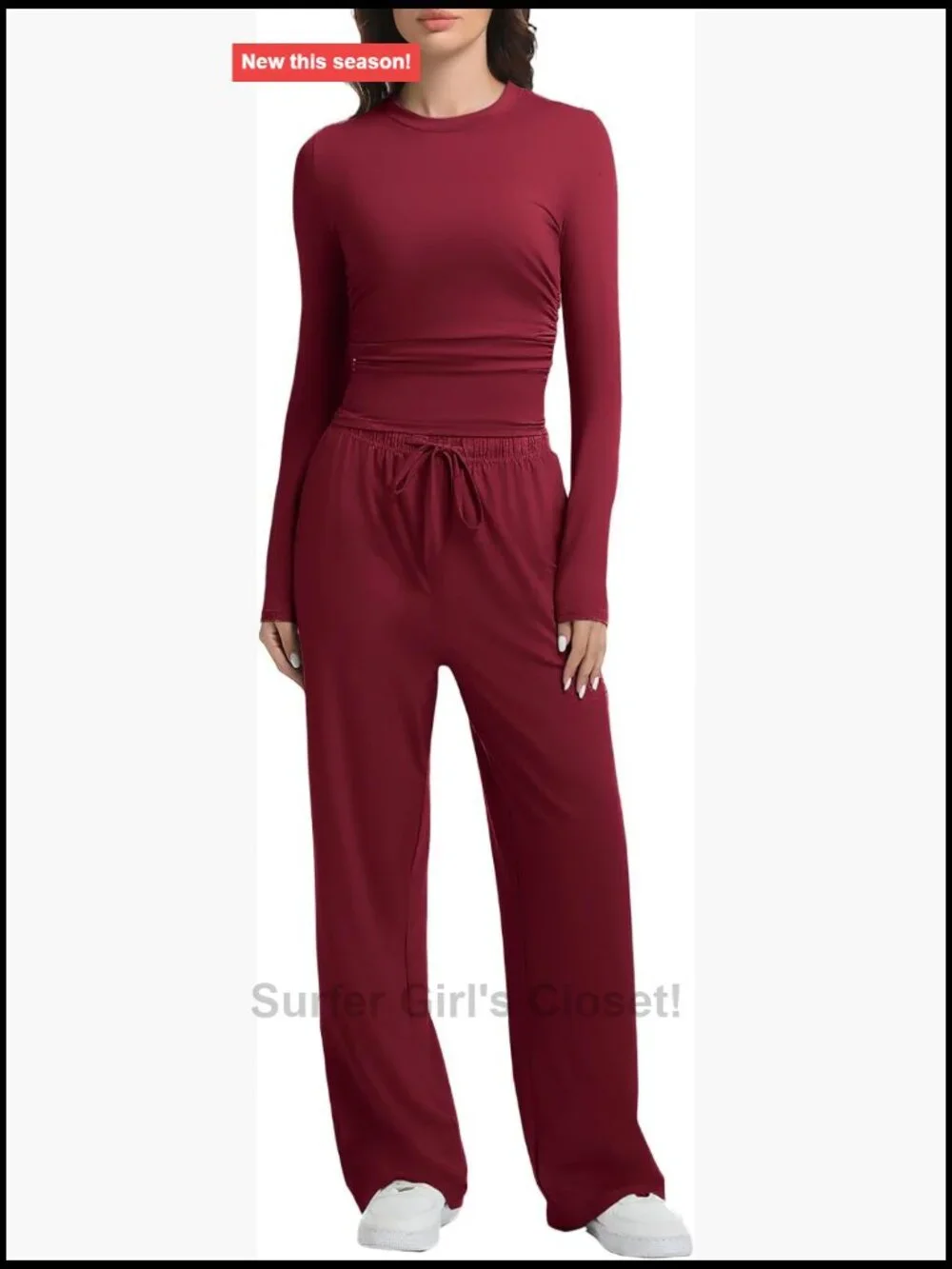 2 Piece Lounge Sets for Women Long Sleeve Wide Leg Tracksuit Matching